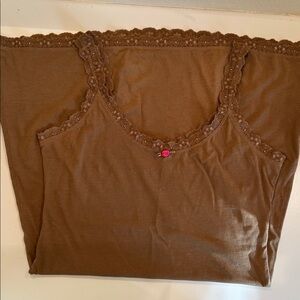 New Free People Brown Lace-Trimmed Chemise. Size S.